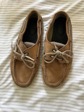 Sperry Women's Tan Leather Slip-On Boat Loafers